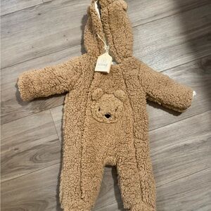 Brown Teddy Bear fleece winter footie
